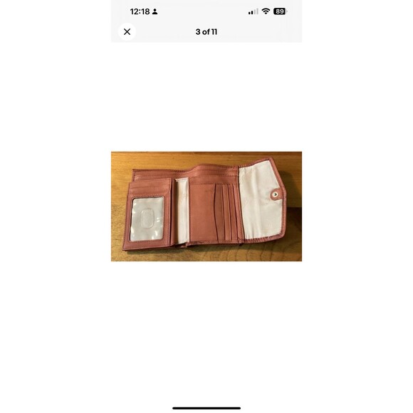 Fossil Genuine Leather Brown Trifold ID Envelope Wallet Snap Closure Vintage - Picture 3 of 11